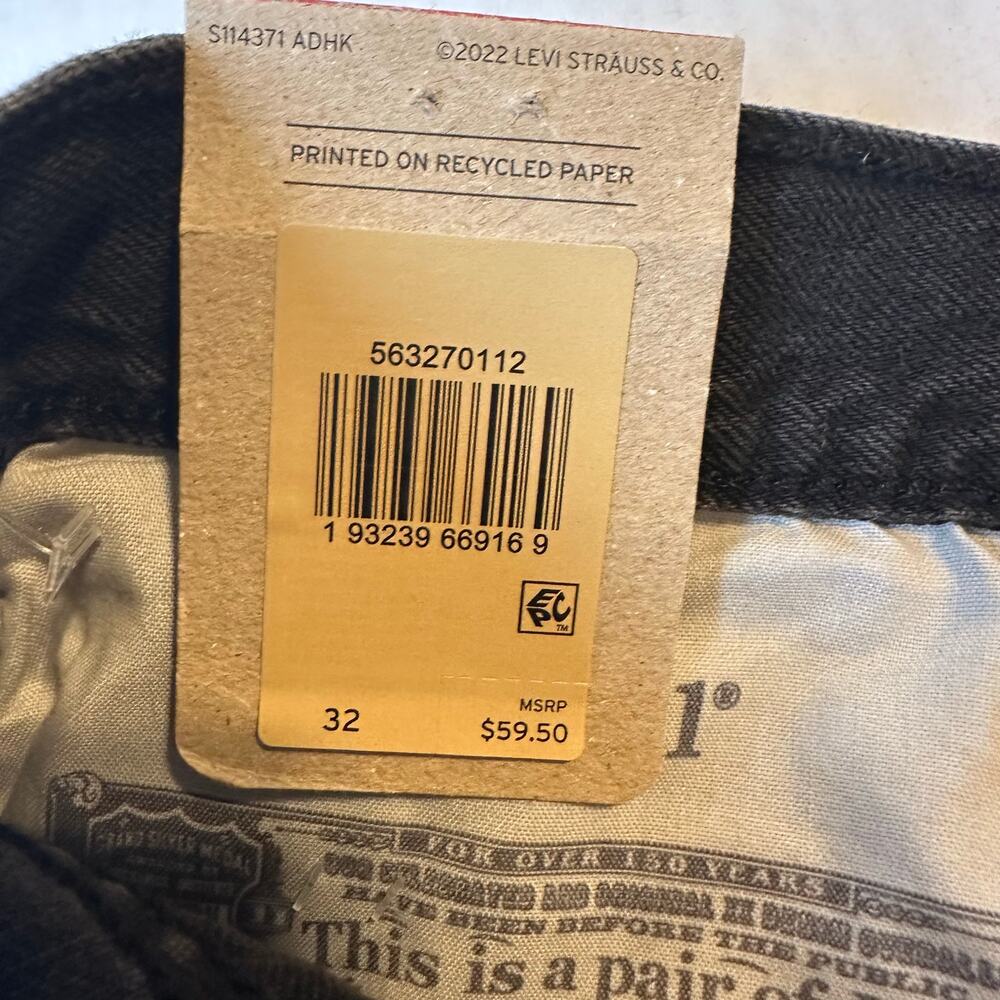 NEW‎ Levis 501 Black Shorts Sz 32 - Picture 8 of 10